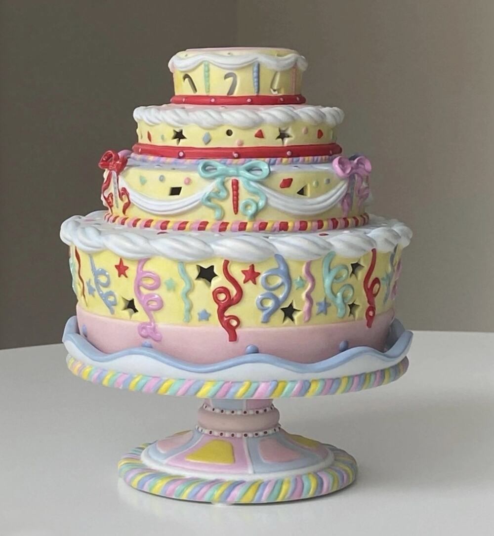 Party Lite Celebration Tiered Cake Shaped Tealight Pedestal Colorful Whimsical
